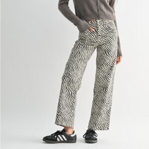 JBD Zebra Print Straight Leg Jeans